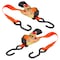 Keeper 6'X1" Retractable Ratchet Tie-Down, Orange, S-Hooks, 500Lbs WLL, PK2 5561 - alternate 2